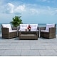 preview thumbnail 4 of 44, SAFAVIEH Outdoor Vellor 4-Piece Conversation Patio Set.