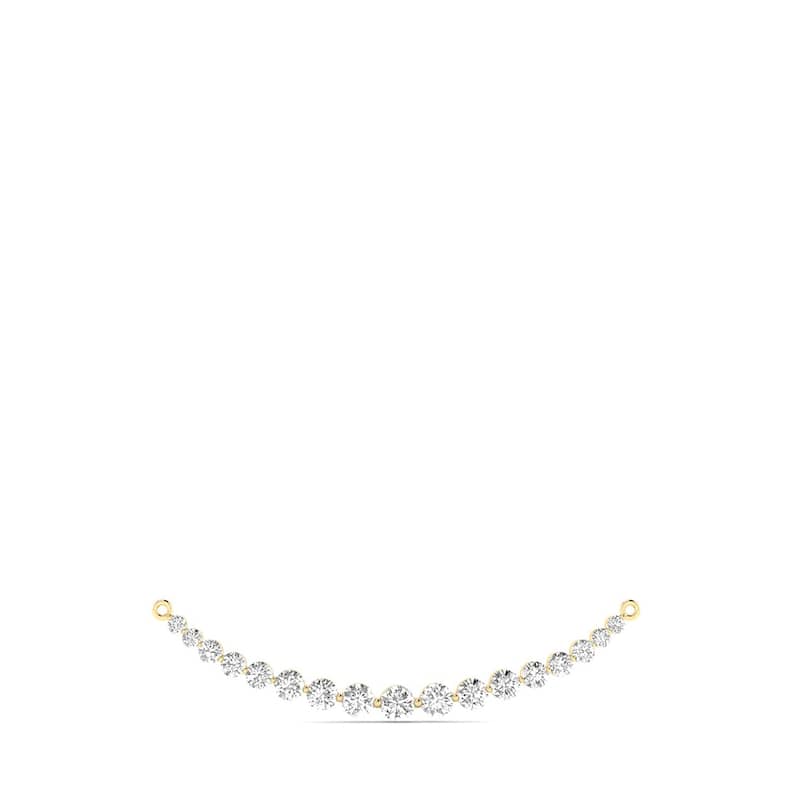 Marquee 1 Carat TW Diamond Smiley Bar Necklace in 14K Yellow Gold