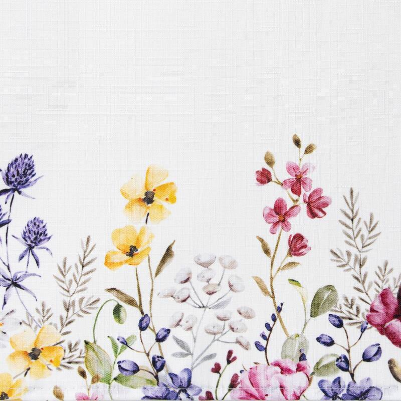 Poppy Wildflower Bordered Napkin Set of 4 - 17x17