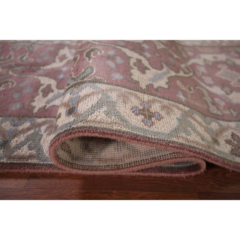 All-Over Floral Oushak Oriental Runner Rug Handmade Wool Carpet - 2'8"x 9'9"