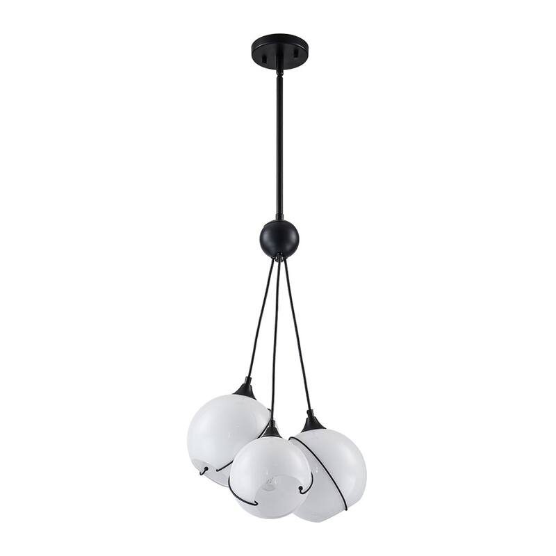 Classic Elegant Milky White Glass Globe Cluster Chandelier