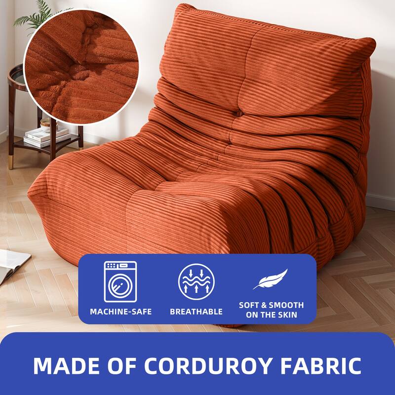 Moasis Cordury Fireside Bean Bag Chairs with Memory Foam for Adults