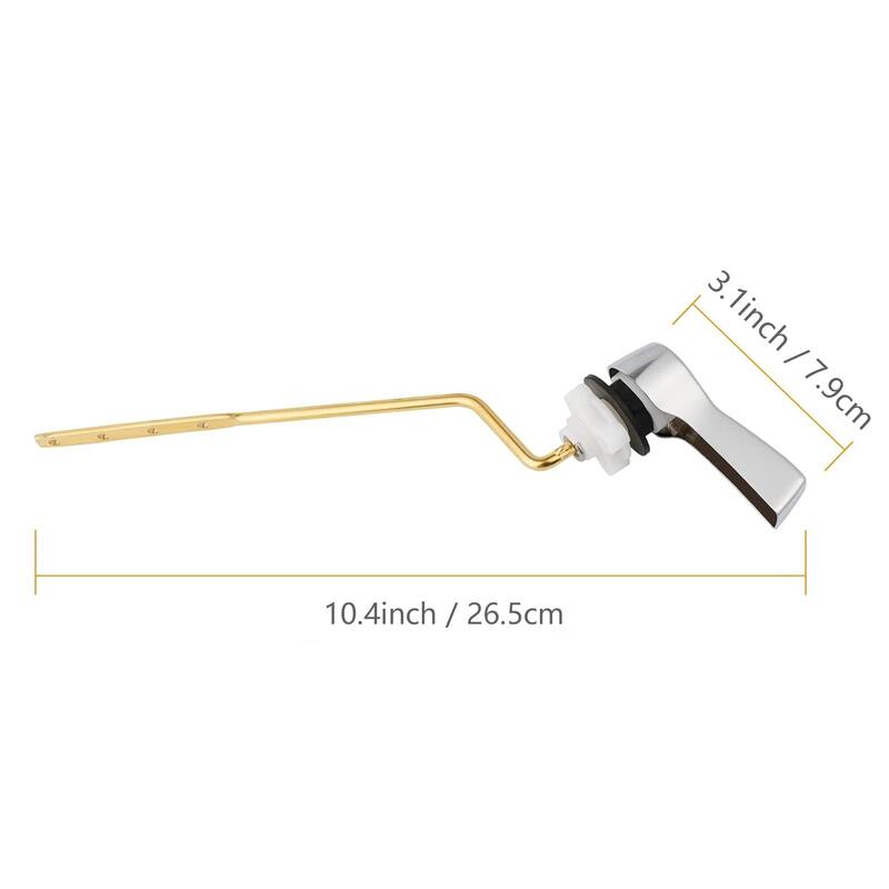 Universal Toilet Flush Tank Lever Kit, Side Mount Handle with Stainless Steel Flapper Chains, Chrome Finish - Chrome