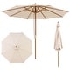 preview thumbnail 1 of 28, Costway 9 FT Patio Umbrella with Adjustable Height Rope Pulley Lift Beige