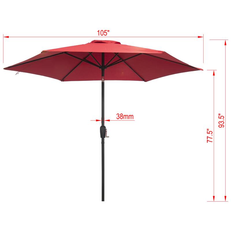 9 ft Powder Coated Aluminum Market Outdoor Patio Umbrella