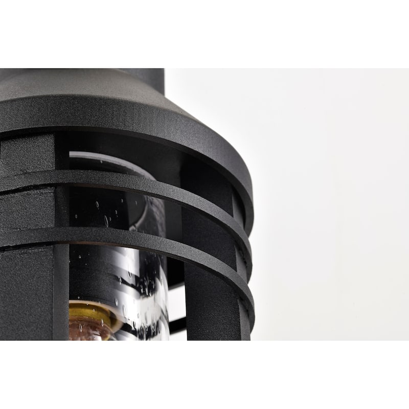 Wilton 1 Light Small Wall Lantern Matte Black with Clear Seeded Glass