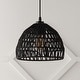 preview thumbnail 77 of 115, Jigu 1-Light Woven Rattan/Iron LED Pendant, by JONATHAN Y