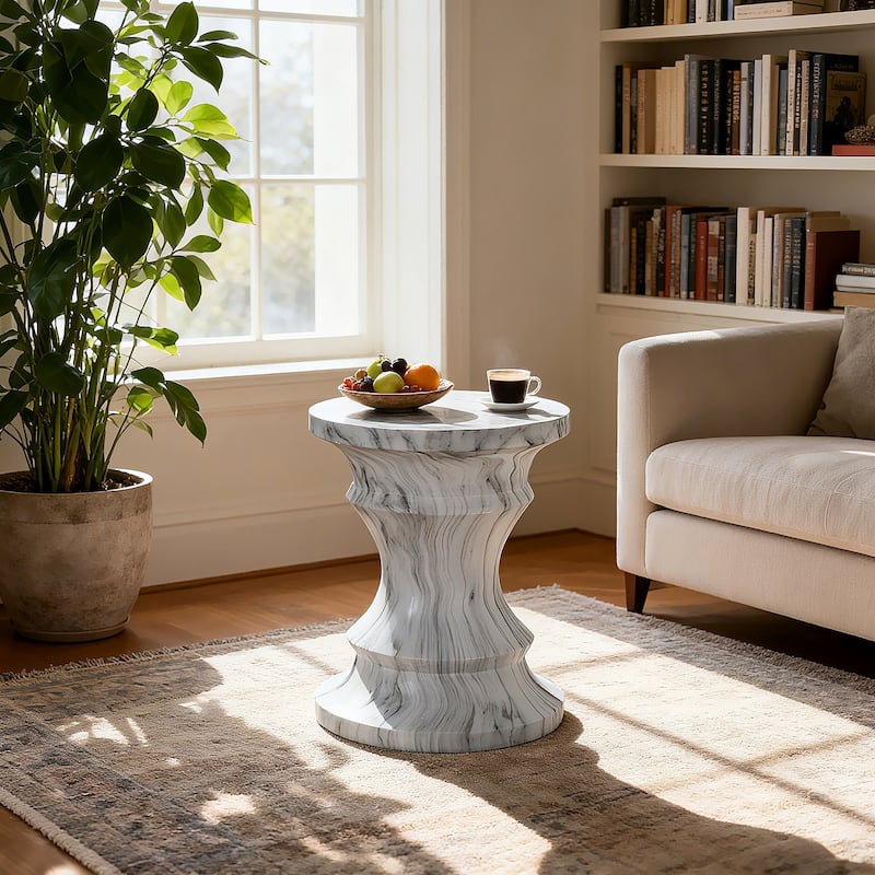 Modern Small Round Side Table for Tree Stump Garden Stool indoor and Outdoor