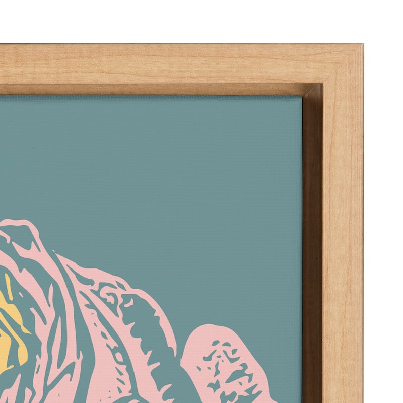 Kate and Laurel Sylvie Floral Teal Framed Canvas by Apricot and Birch