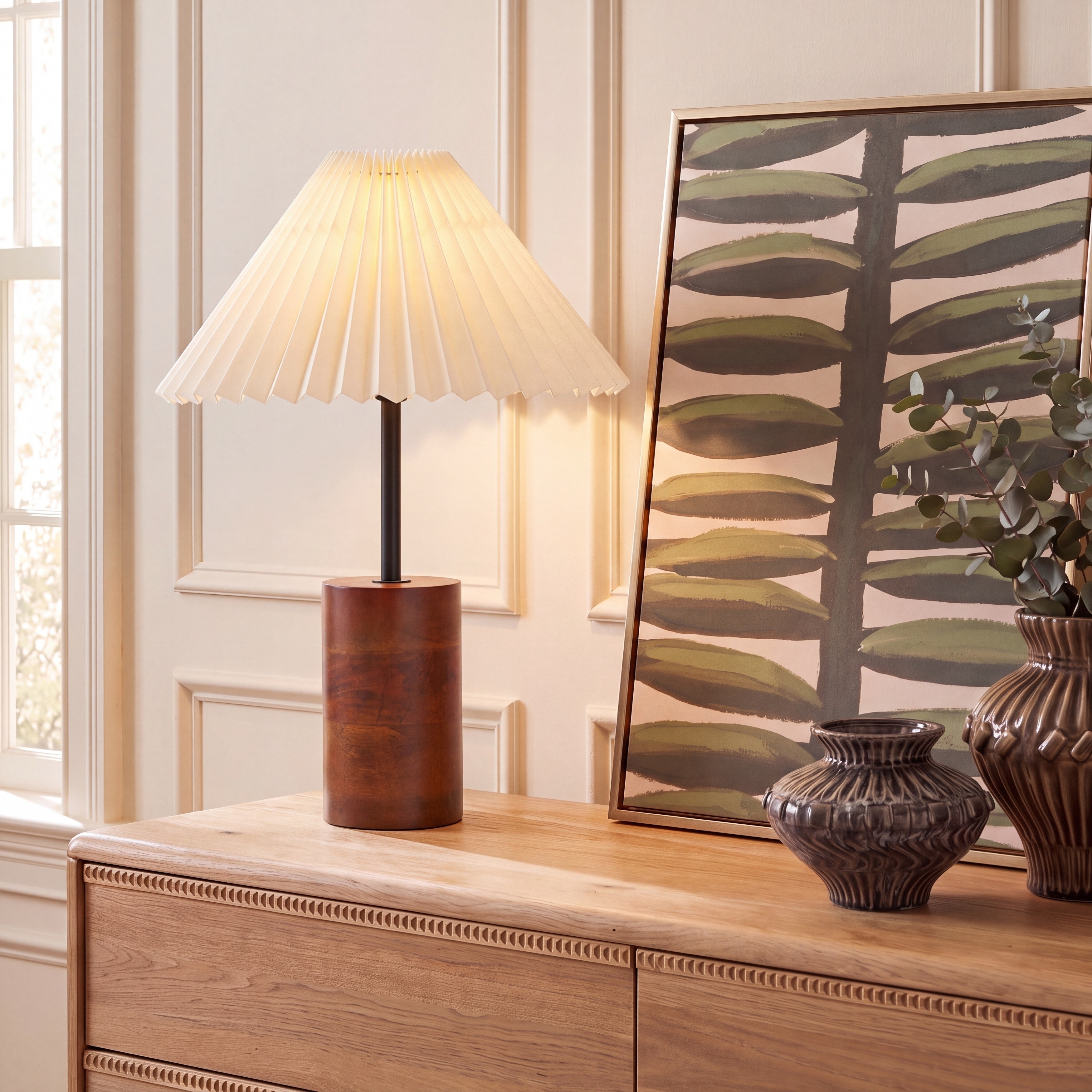 SAFAVIEH Lighting Dani Scandinavian Wood Table Lamp, 18-Inch