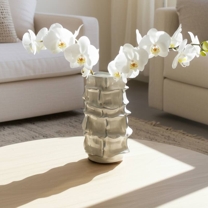 Ceramic Decorative Vase Accent Piece Glazed Finish Capri Style