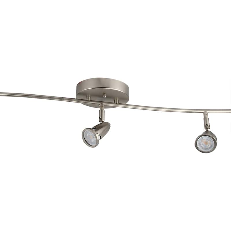 5 Light LED Flush Mount Ceiling and Wall light in Brushed Nickel