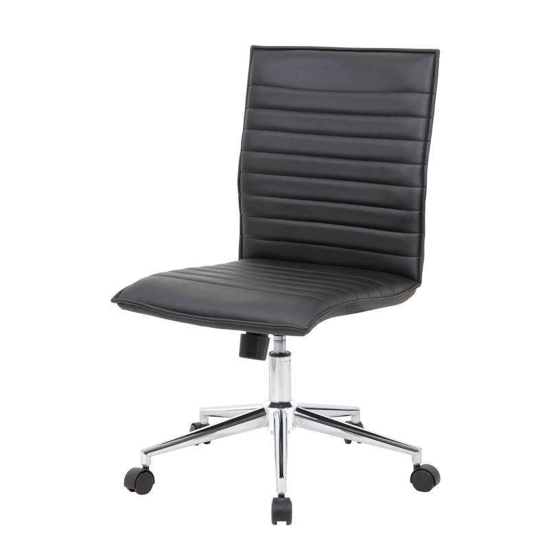 Boss Office Products Black Vinyl Armless Hospitality Chair