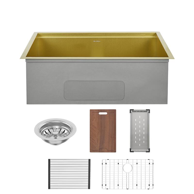 Swiss Madison SM-KU800 Tourner 30" Undermount Single Basin Stainless - Gold