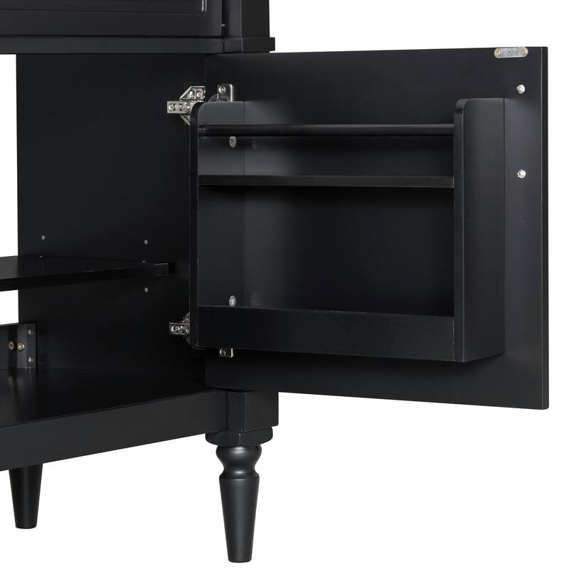 36" Bathroom Vanity with Sink, Freestanding Bathroom Cabinet with Ceramic Basin, Flip Drawer