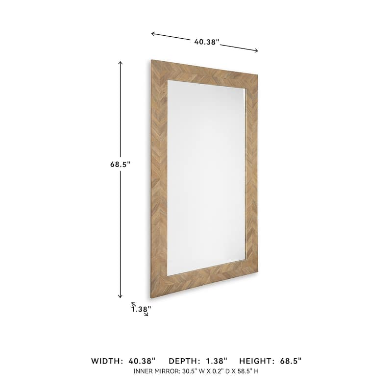 Signature Design by Ashley Waylane Brown Floor Mirror - 40.5" W x 1" D x 68.25" H