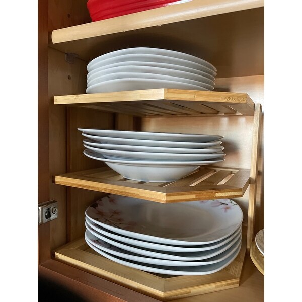 Tiered Bamboo Corner Shelf for Kitchen or Countertop ...