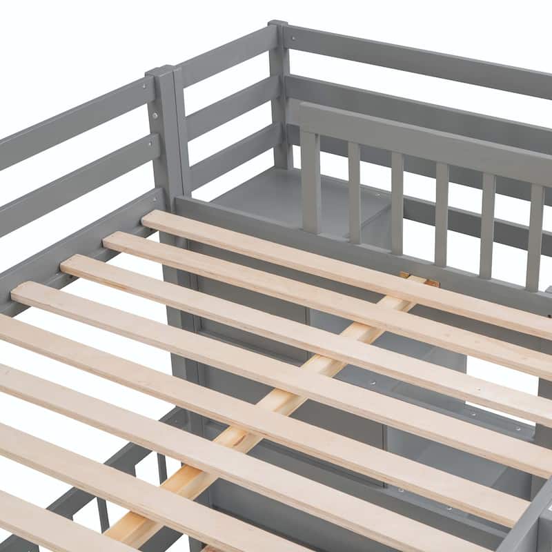 Full Over Twin Bunk Bed with Desk and Drawers