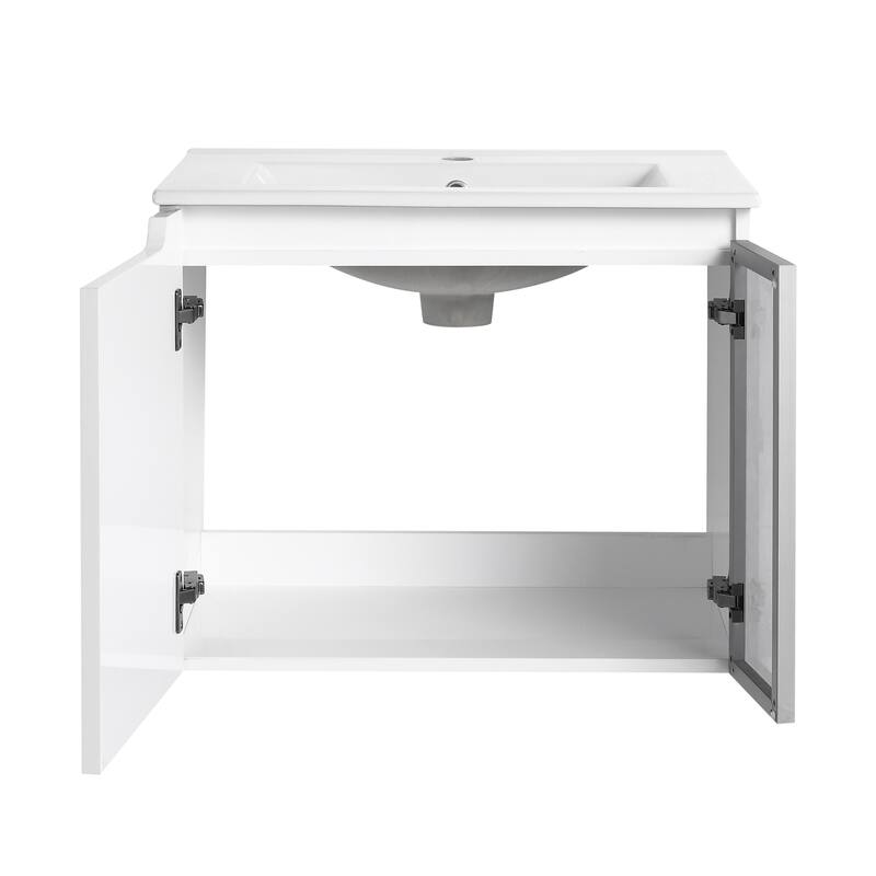 Bathroom Vanity With Sink In 24/30/36 Inch, Floating Bathroom Vanity With Soft Close Door