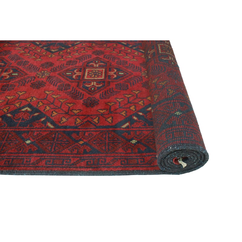 Khal Mohammadi Noor Red/Navy Runner - 2'7" x 9'7"