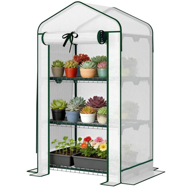 Mini Greenhouse, Plant Rack - white