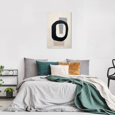 Wynwood Studio Canvas Abstract Portal Numbers Black and Antique White Modern & Contemporary Wall Art Canvas Print