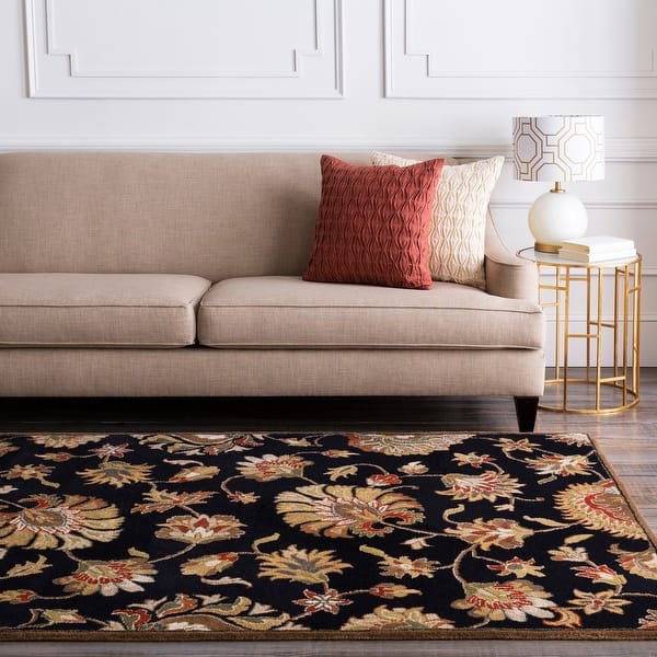 slide 2 of 15, Livabliss Caper Handmade Floral Wool Area Rug