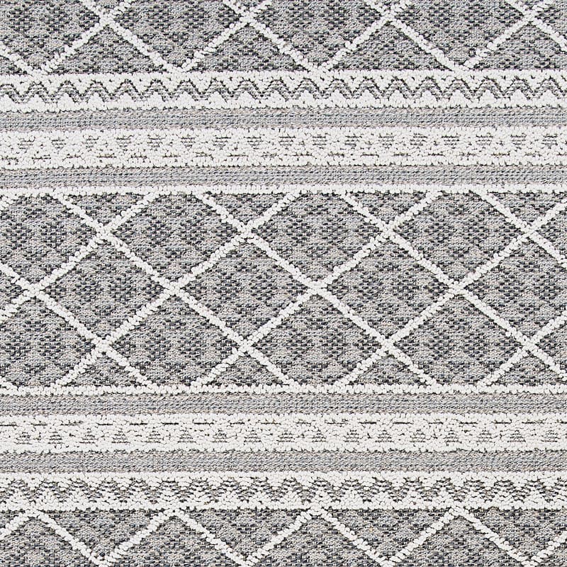 Fresque Garden Hedge Gray Indoor/Outdoor Area Rug