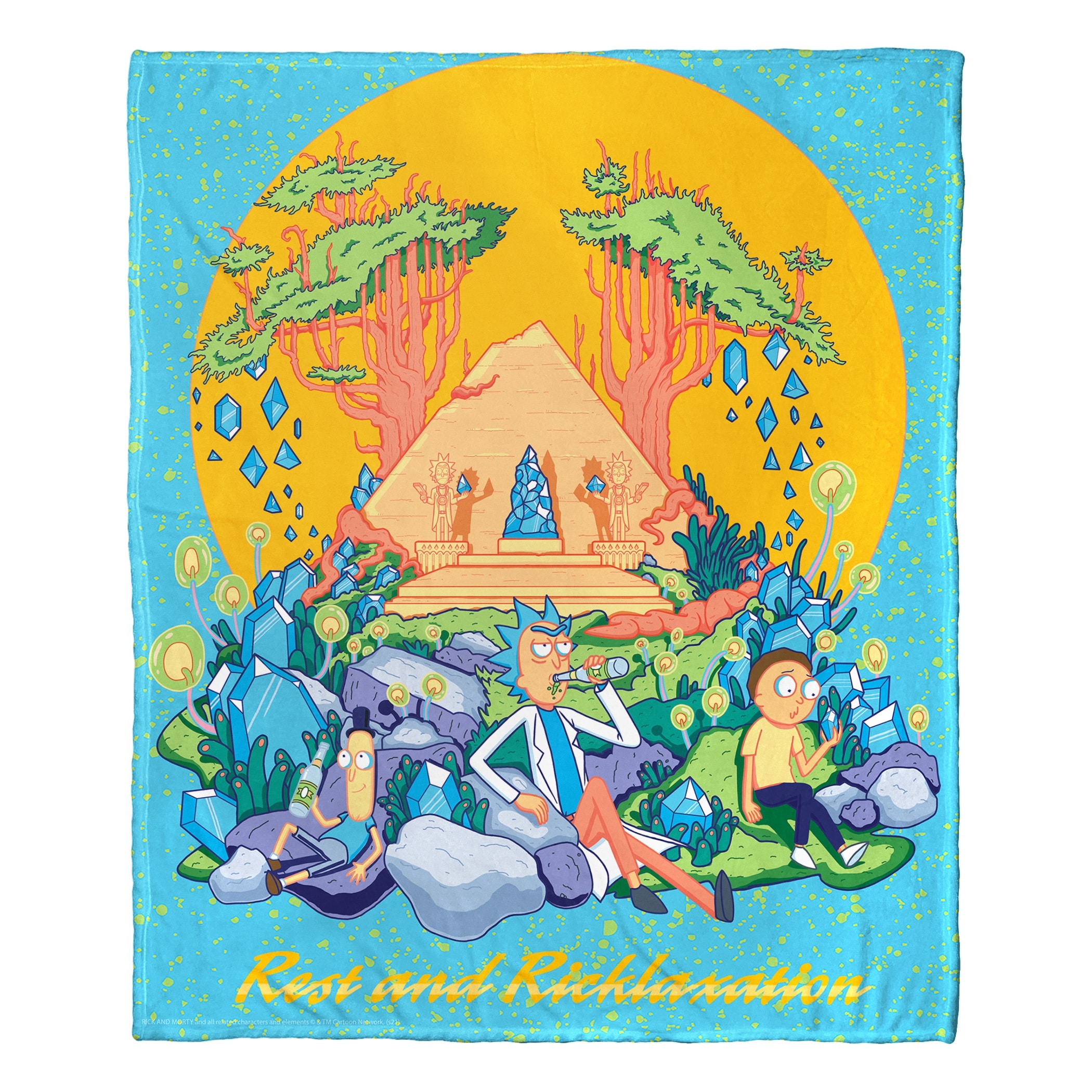 Warner Brothers Rick & Morty Ricktanical Silk Touch Throw Blanket