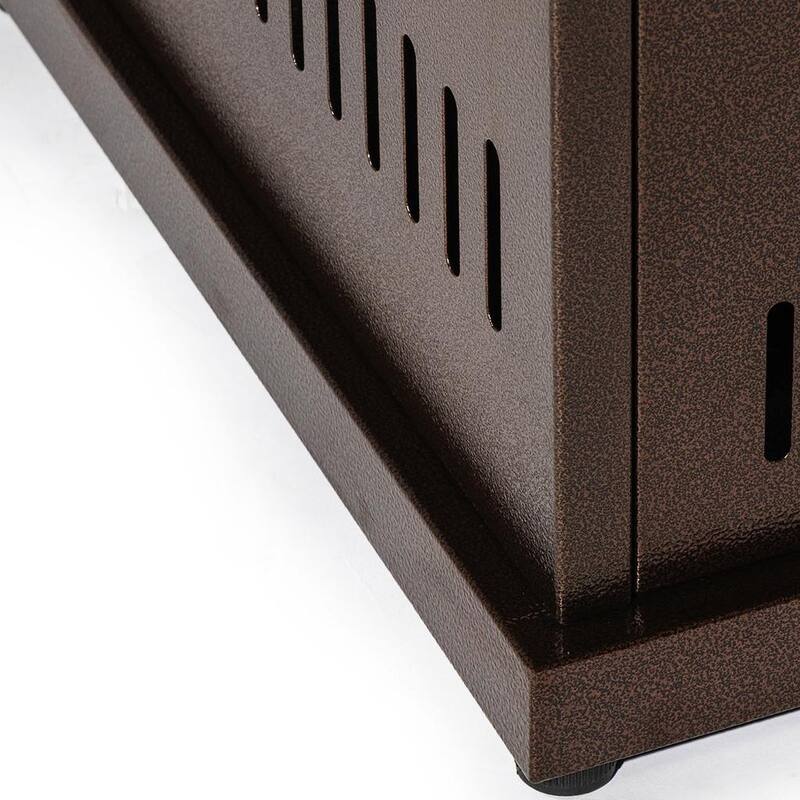 50000 BTU 27" Brown Steel Propane Square Fire Pit Table With Cover