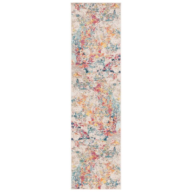 SAFAVIEH Monaco Karmela Boho Abstract Rug - 2'2" x 8' Runner - Ivory/Multi