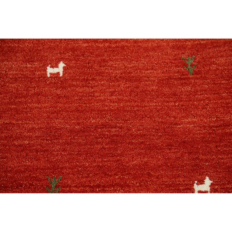 Tribal Gabbeh Indian Runner Rug Hand-Knotted Modern Wool Carpet - 2'8" x 9'10"