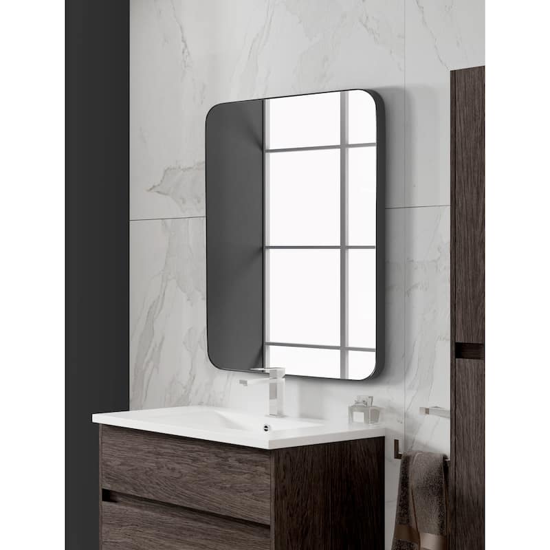 Summer Star Black Flat Wall and Bathroom Mirror 22 x 30 Inches - 22x30