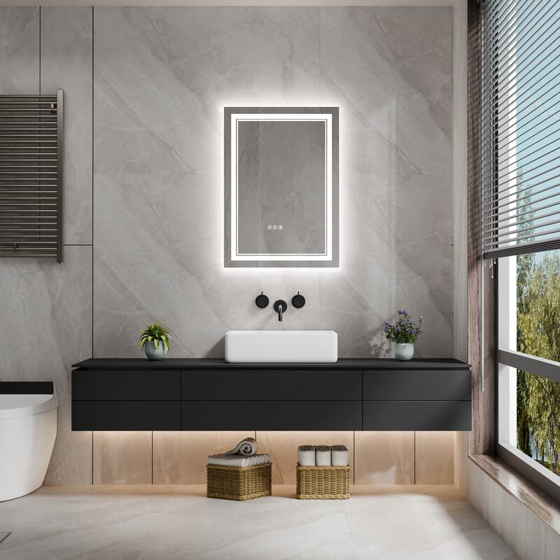 Modland Small Size LED Bathroom Mirror Back & Front Lighted Anti-Fog