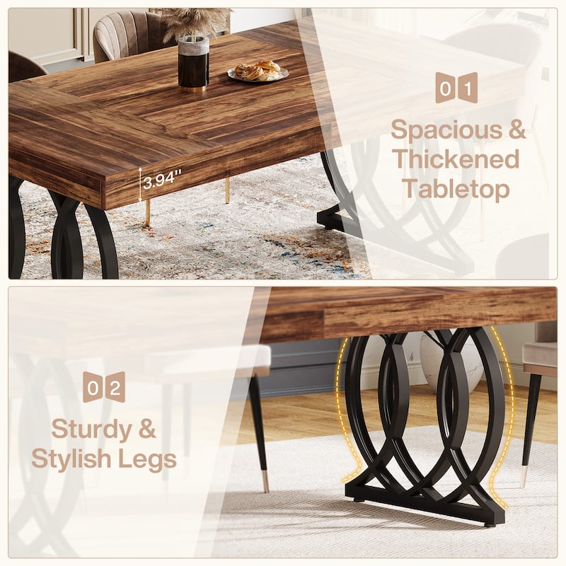 63-Inch Dining Table for 4-6