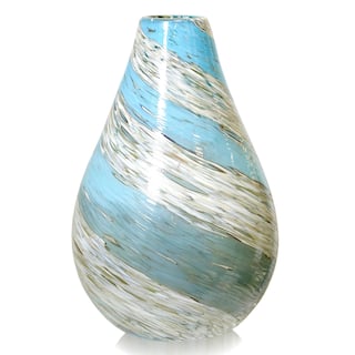 Twisted Water and Ice Glass Vase Hand Blown Decorative Vase