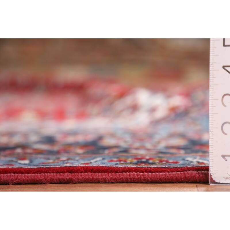 Red Kashan Turkish Rug Floral Oriental Machine-Made Carpet - 9'8" x 12'10"