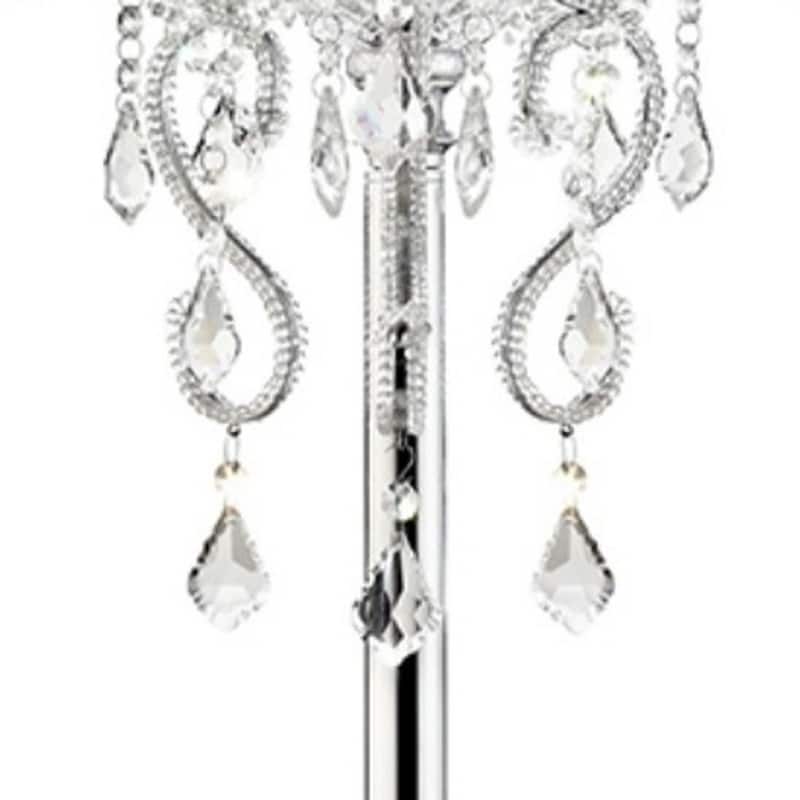 Silver Metal Cylinder Table Lamp with Clear Acrylic Drum Shade - 22” x 22” x 35” (D x W x H)