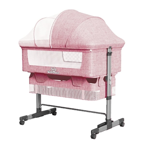 slide 2 of 7, Baby Bassinet Bedside Sleeper Foldable Baby Bed to Bed - 35.00" * 23.00" * 50.00"