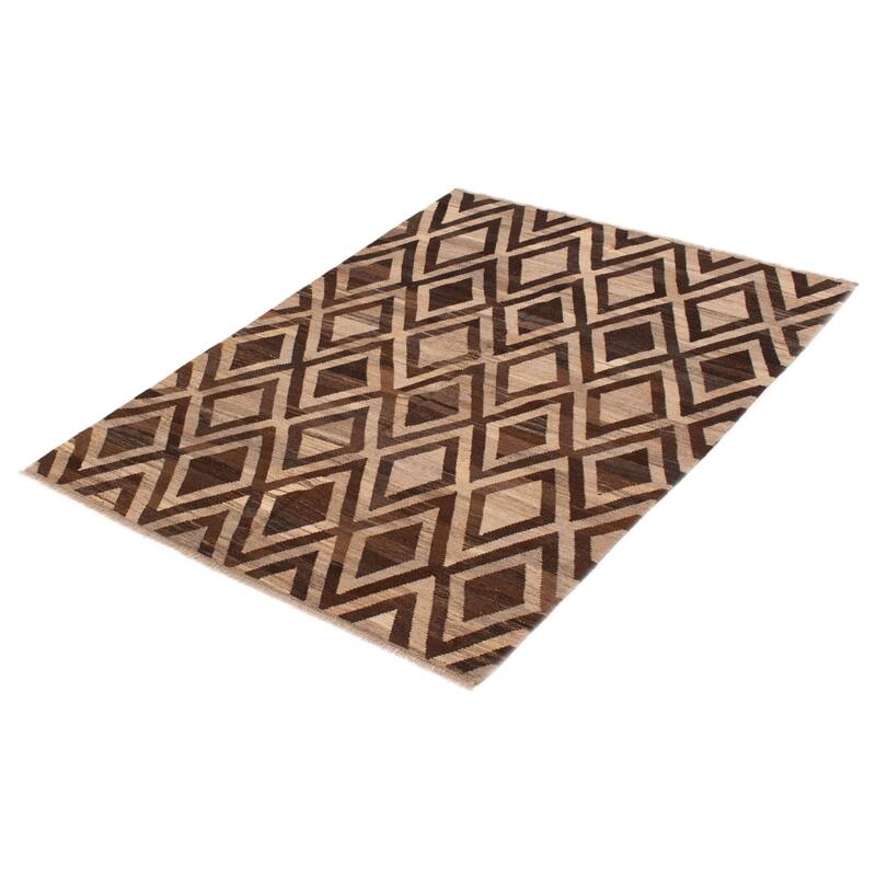 Sivas Brown, Tan Kilim 6'1" x 8'1" - 6'1 x 8'1