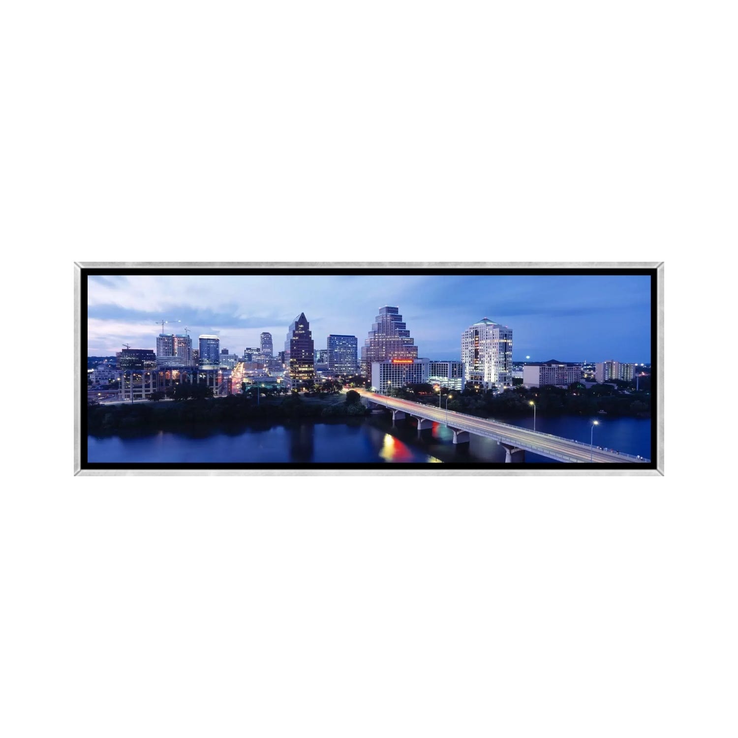 iCanvas "Night, Austin, Texas, USA" by Panoramic Images Framed