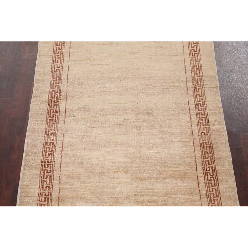 Geometric Bordered Oriental Gabbeh Kashkoli Area Rug Wool Hand-knotted - 3'2" x 5'3"