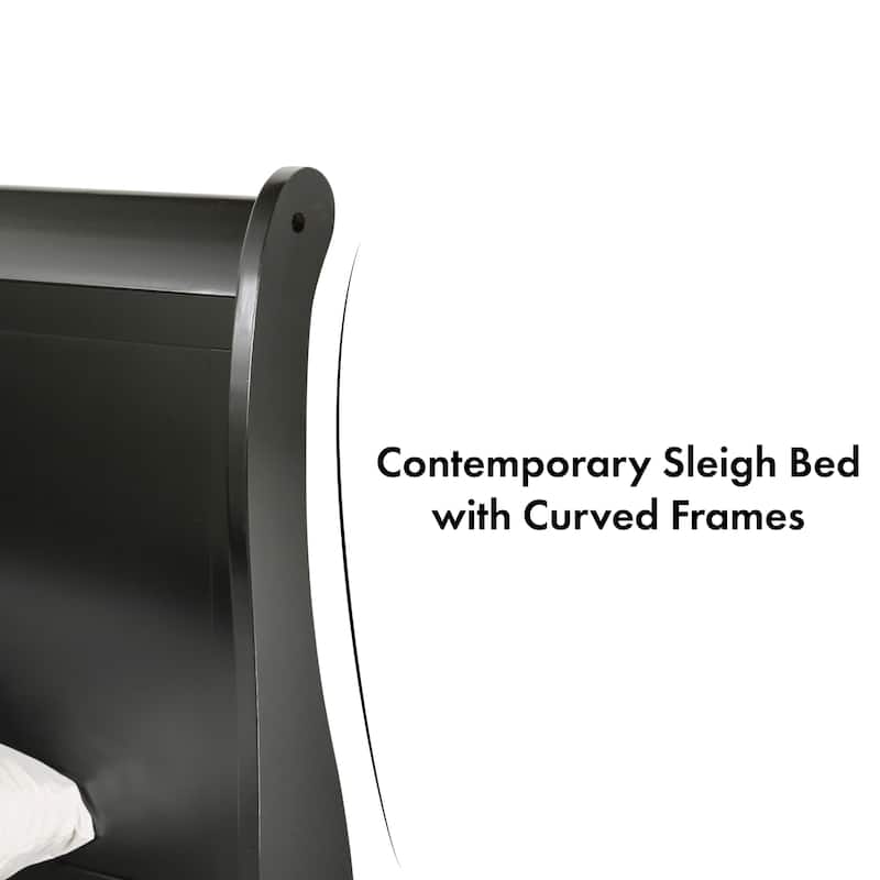 Furniture of America Mayday Modern Solid Wood 2-Piece Sleigh Bedroom Set