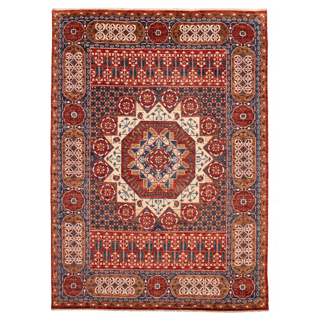 ECARPETGALLERY Hand-knotted Mamluk Red Wool Rug - 8' 9" x 12'