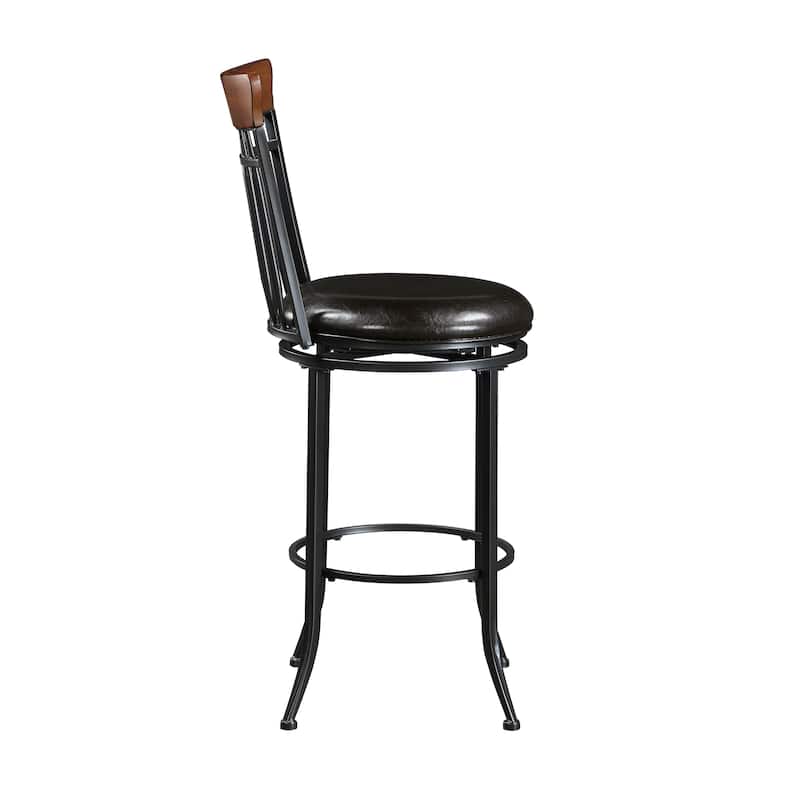 Argonne 29"H Faux leather Swivel Counter Height Chair - Metal Base