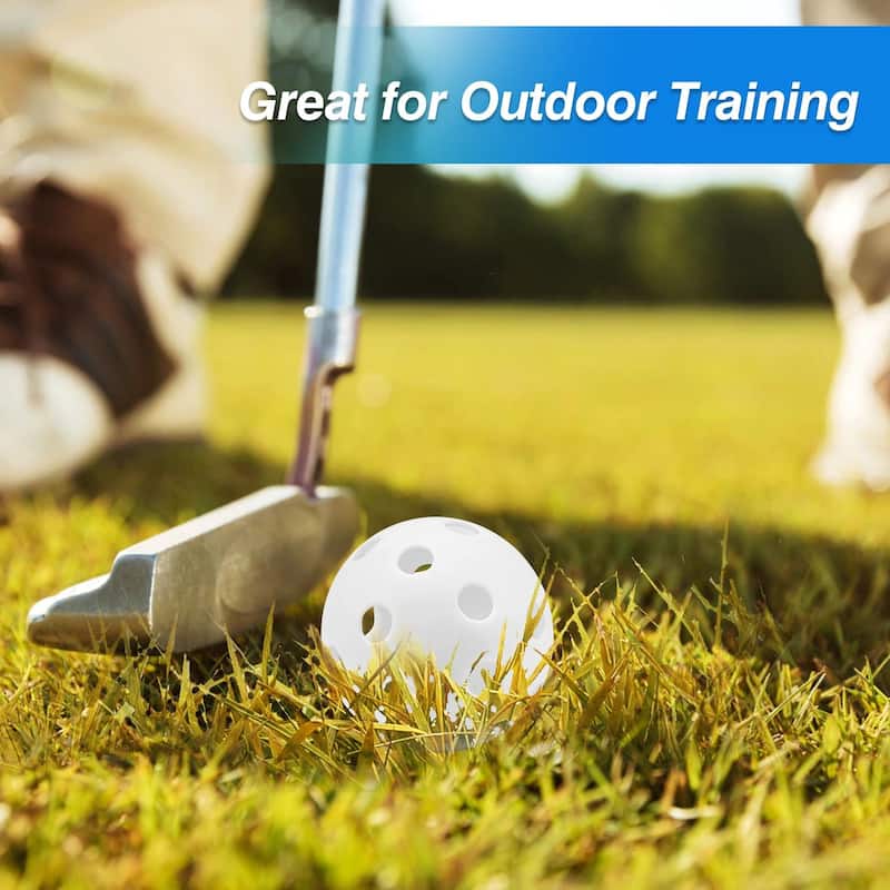 GSE™ 12-Pack Indoor/Outdoor Plastic Hollow Practice Golf Balls, Airflow Training Golf Balls