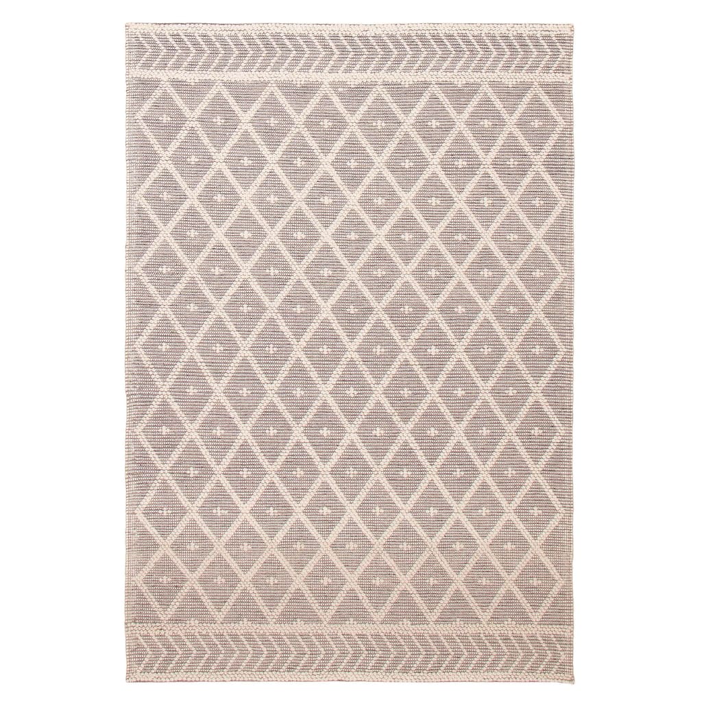 ECARPETGALLERY Braid weave Sienna Grey Wool Rug - 5'10 x 8'7