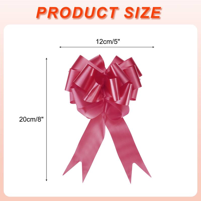 10pcs Large Pull Bow Big Gift Wrapping Bows Ribbon for Christmas Bow - Wine Red - 5 Inch