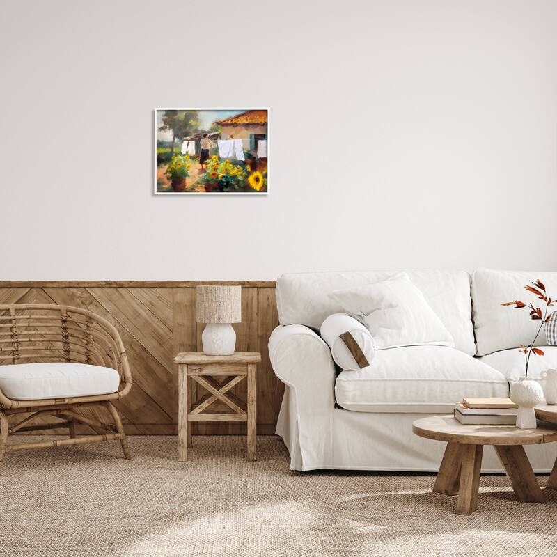 Stupell Laundry in Countryside Framed Giclee Art Design by Ziwei Li