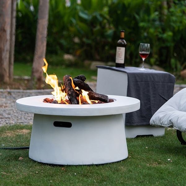 round white propane fire pit